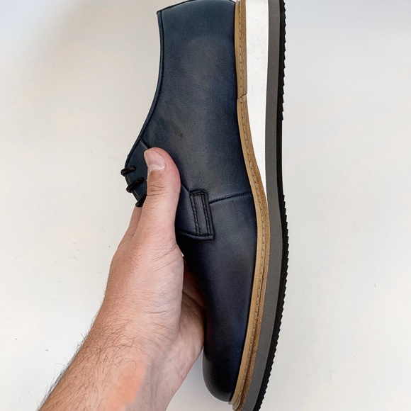 Navy Blue Derby Leather Dress Shoe main image 5